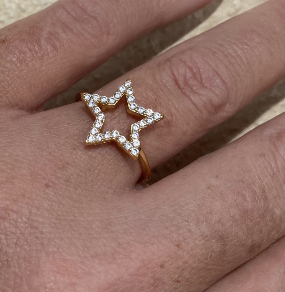 Gold Open Star Ring — Cotton and Gems | Demi-Fine Jewellery
